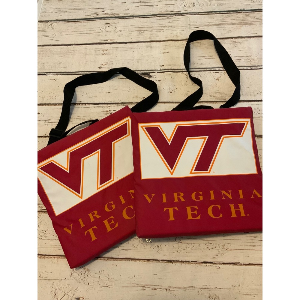 Virginia Tech Hokies Stadium Seat Cushions Set of 2 Maroon Padded VT Pockets